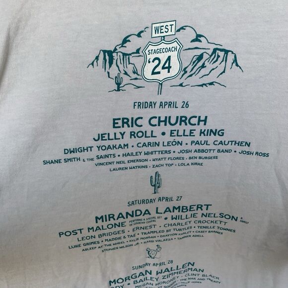Official STAGECOACH Country Festival T-Shirt 2 Sided Men's 2024 Concert Lineup L - Picture 12 of 14